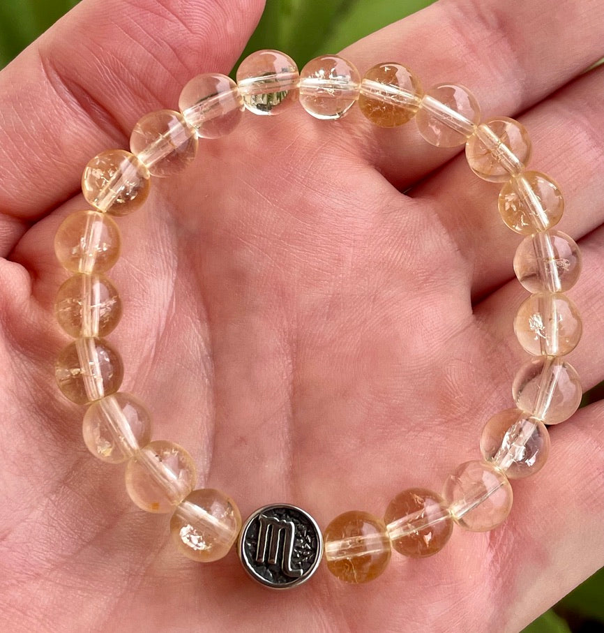 Scorpio on Citrine Bracelet