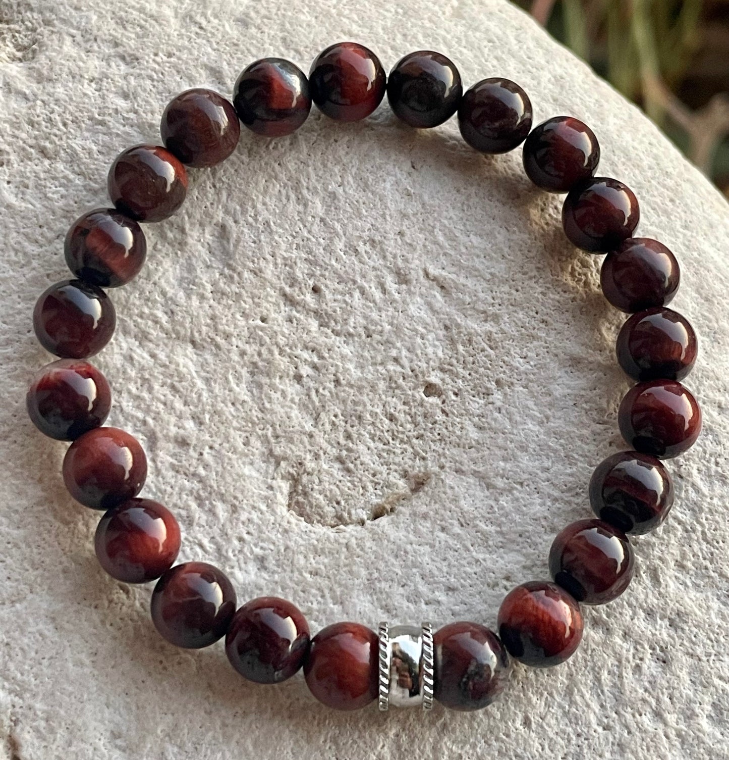 Red Tiger’s Eye with Cylinder Bracelet