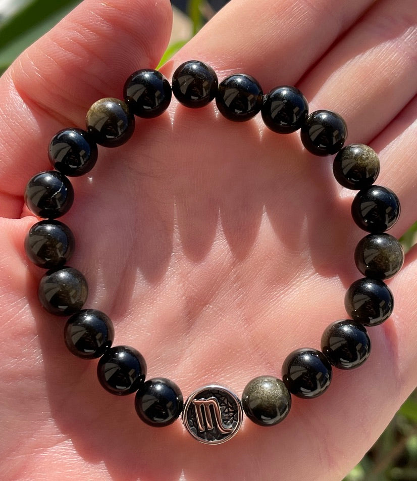Sagittarius on Gold- Sheen Obsidian