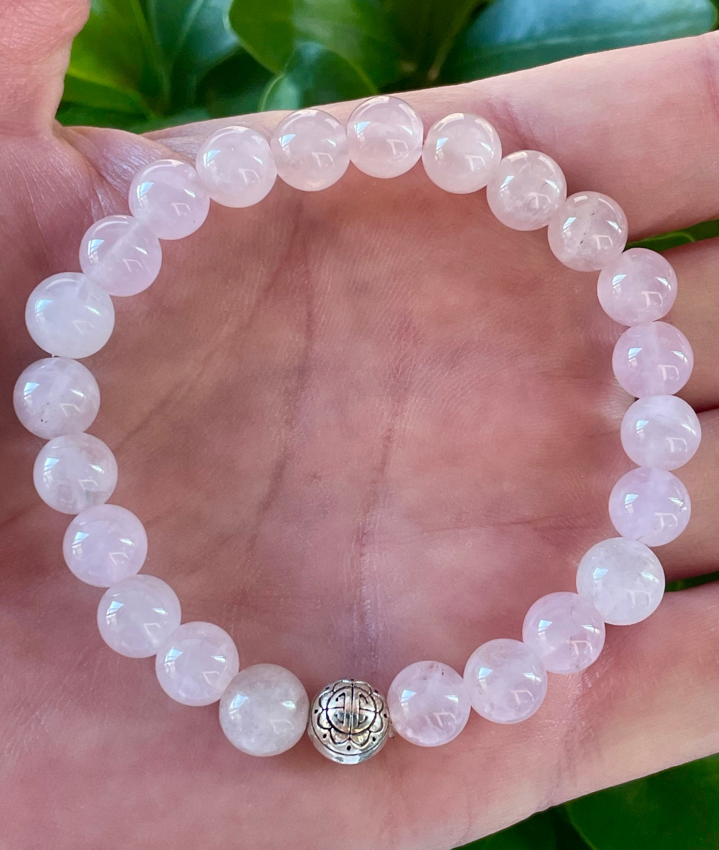 Rose Quartz with Lotus Charm