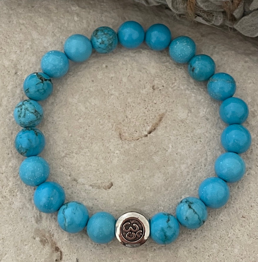 Turquoise Bracelet with Om Charm