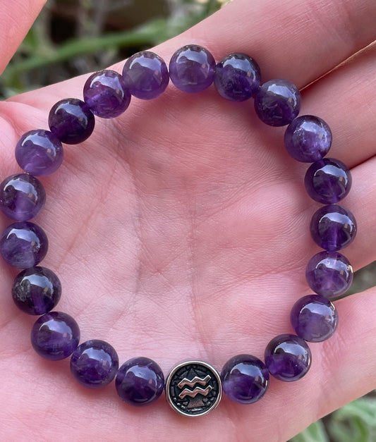 Aquarius on Purple Amethyst