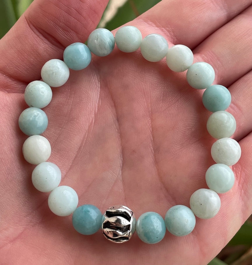 Pisces on Amazonite