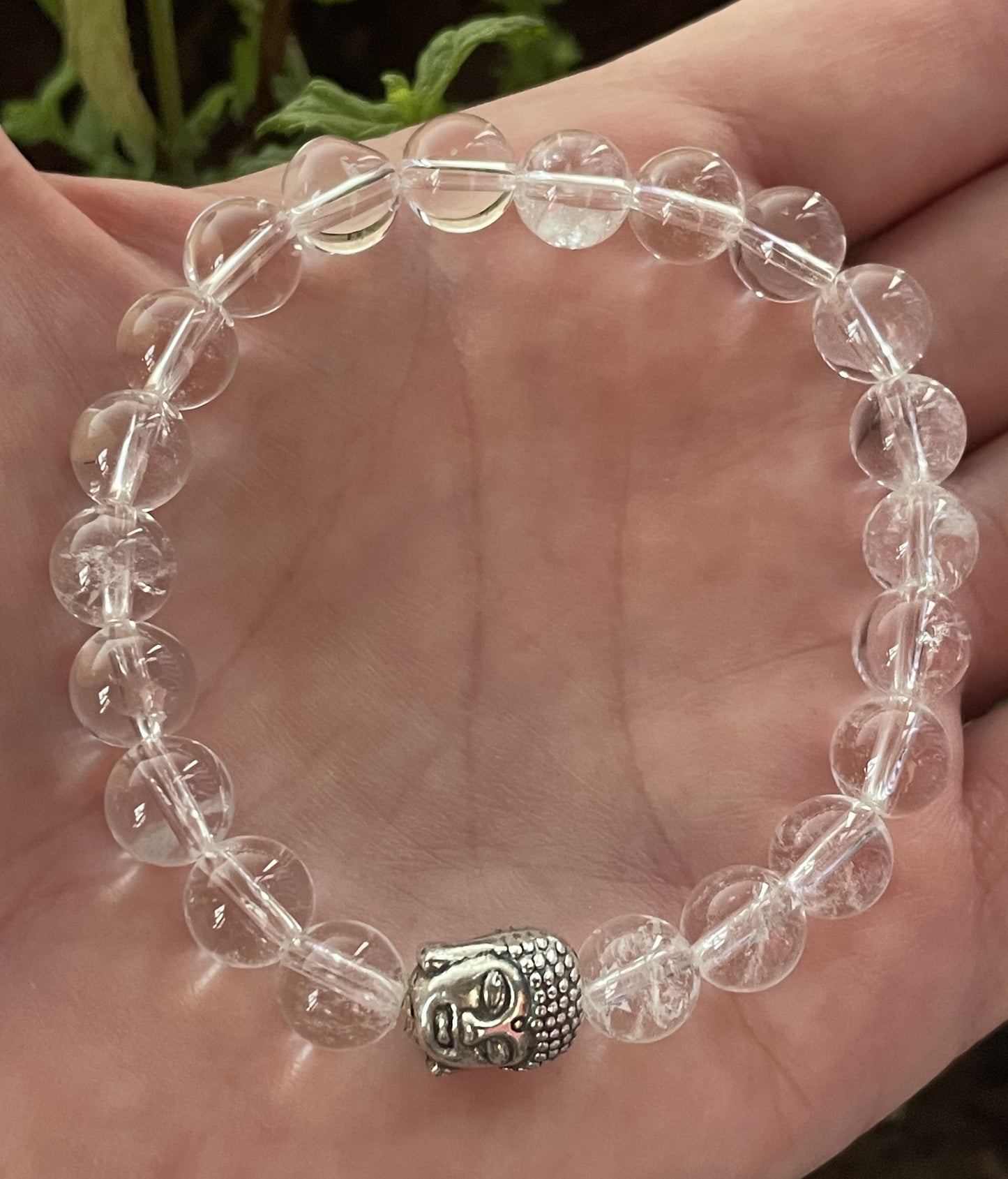 Clear Quartz Bracelet with Budha Head Charm